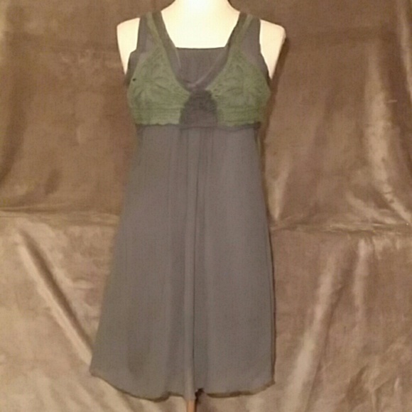 Monoreno Boho Crocheted Knit Tunic Dress - Picture 1 of 4